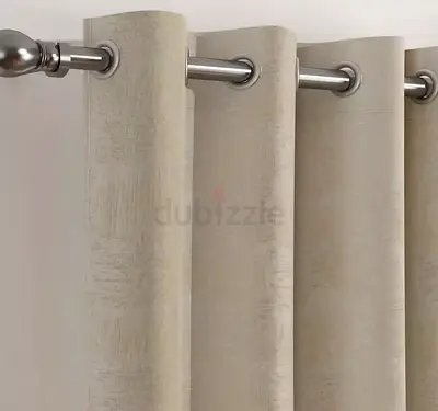 Beige light filtering curtains - set of panels, new condition.