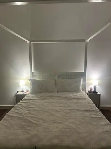 Canopy bed and side table