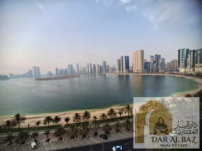 Largest 3-bedroom apartment for rent in Al Mamzar with sea views, free air conditioning, gym, swimming pool and free parking