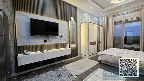 Fully Furnished Studio with Balcony for Rent in Ajman Garden City