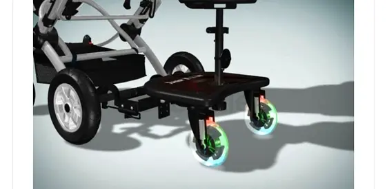 Universal stroller buggy board / ride-on board with LED wheels (used)