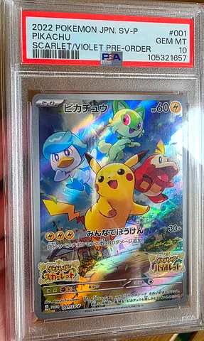 PSA 10 2022 Pokémon Japanese Pikachu SV-P Scarlet/Violet #001 Pokemon