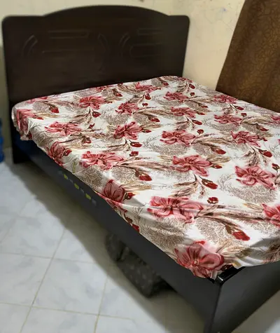 King Size Bed with Mattress (200X180 Cm) in good condition - 499 AED