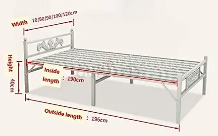 Folding Heavy duty Steel Bed. Single Size (190 * 90 * 70cm)