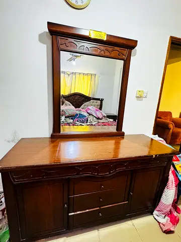 Dresser with Mirror - Classic Dark Finish
