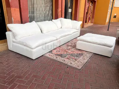Marina home luscious 4 peice modular feather filled sofa with footstool