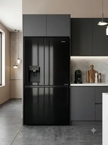 Gorenje Black Side-by-Side Refrigerator – Latest Model | Water Dispenser & Ice Maker