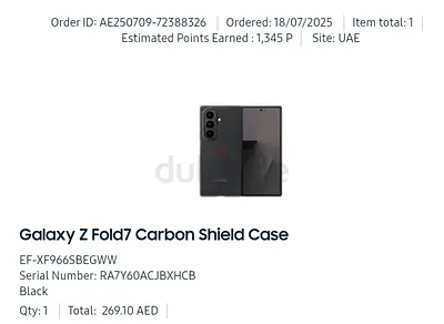 Samsung Galaxy Z Fold7 Carbon Shield Case - Black (New, Official)