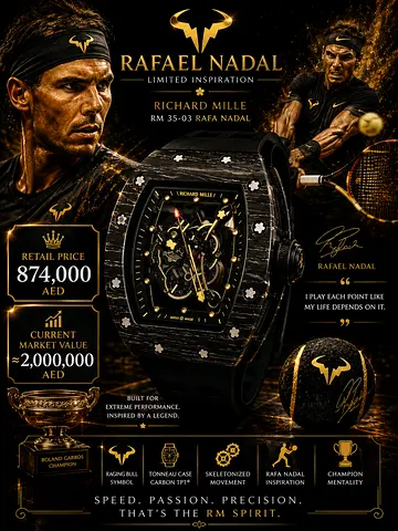 Richard Mille RM 35-03 Rafa Nadal Limited Edition Watch - Skeleton Dial