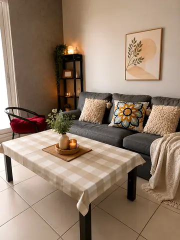 Simple rectangular coffee table with removable cover - good condition