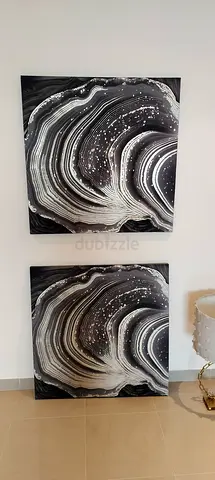 Two Home Centre Paintings – Excellent Condition, 80×80 cm