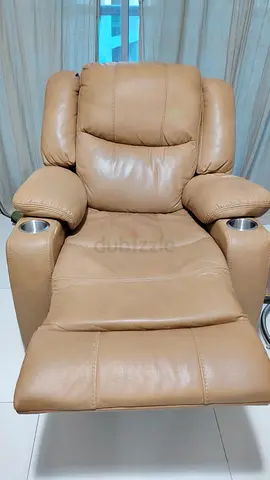 Comfortable Faux Leather Recliner with Cup Holders