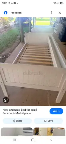 White Wooden Single Bed Frame - Solid Slatted Base