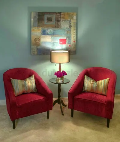 Pair of Burgundy Accent Chairs