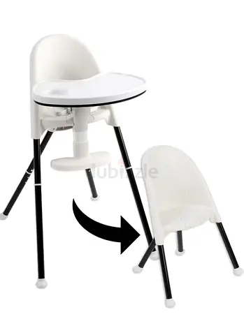 Convertible baby high chair that transforms into toddler chair - white