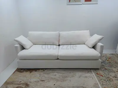 Crate and barrel white color three seats sofa
