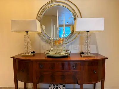 Table Lamp Gold/Crystal - Pair