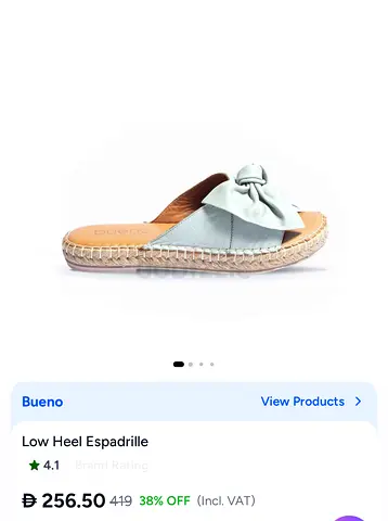 Bueno Light blue low-heel espadrille slide with bow detail - size available