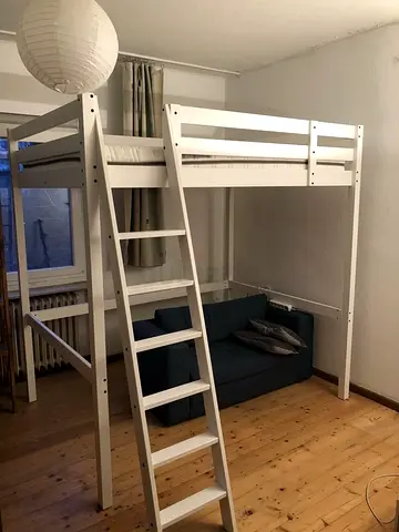 IKEA White Wooden Loft Bed with Ladder — Good Condition free home delivery and installation