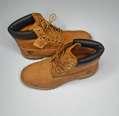 Timberland-style Brown Leather Work Boots - Size TBC, Good Used Condition