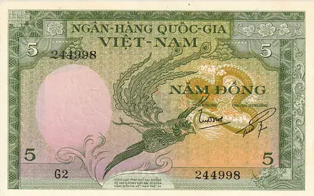 SOUTH VIETNAME 5 DONG BANKNOTE 1955
