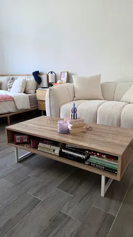 Modern Wooden Coffee Table with Open Storage
