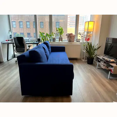 Modern Navy Blue 3-Seater Sofa bed- Good Condition