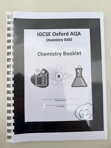 IGCSE Past Paper Booklet Chemistry