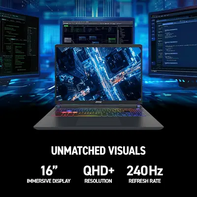 MSI Vector 16 HX AI 16” 144Hz FHD+ Gaming Laptop: Intel Core Ultra 7-255HX, NVIDIA Geforce RTX 5070T