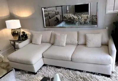 Perfect condition crate and barrel Lounge Deep Lshape sofa