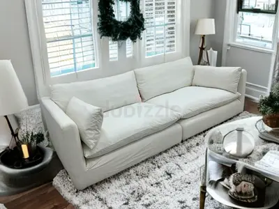 Expensive quality marina home milos II model 2 piece modular sofa off white color