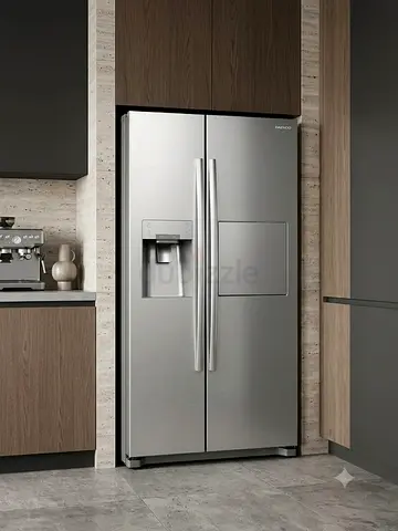 Daewoo Side-by-Side Refrigerator Freezer – Water Dispenser & Ice Maker System