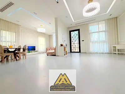 A spacious fully furnished villa is available for annual rent in Al Yasmeen, Ajman. The villa features brand-new furniture,