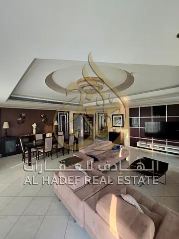 Luxury Fully Furnished 3BR Apartment for Rent in Sharjah Master Maid Room 4 Bathrooms Equipped Kitchen Free Private Parking Gym and Pool 4 Payments An