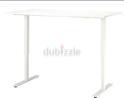 Height Adjustable White Standing Desk / Work Table - Good Condition
