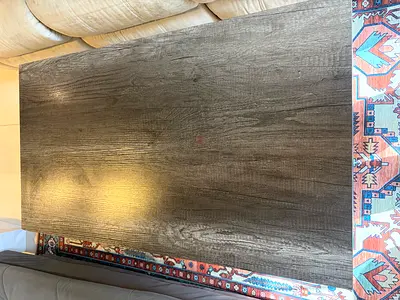 Solid Wood Table - Dark Grey Finish, Good Condition