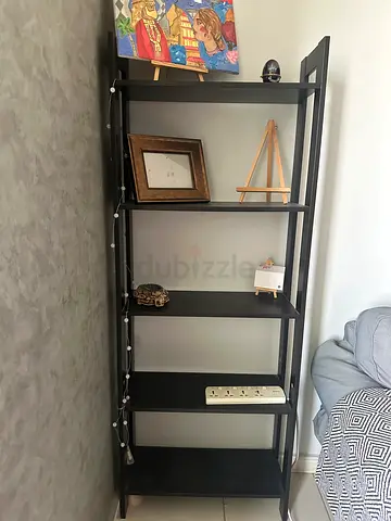 Tall Black Open Bookshelf / Display Unit - Good Condition