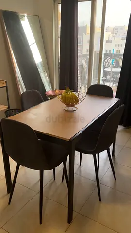 Modern Dining Table + 4 Chairs Set