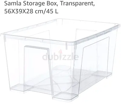 Transparent Plastic Storage Box - 56 x 39 x 28 cm (45 L) - Samla style