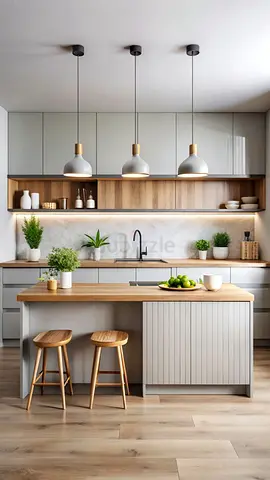 Modern kitchen island storage