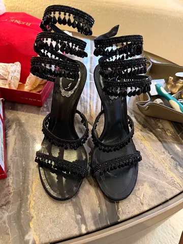 Black chandelier rene caovilla high heels, size 39 - worn twice