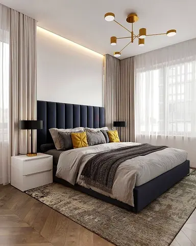 Modern Upholstered queen size bed with storage including mattress