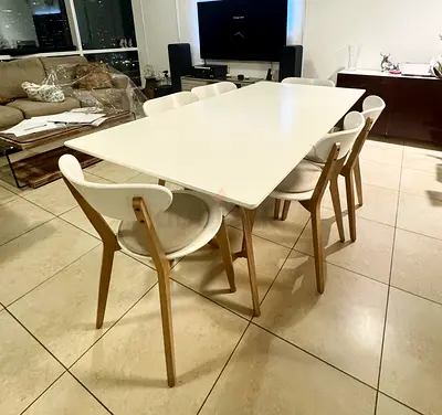 6 Seater Dining table set ( Chairs from JYSK + Custom Made table)