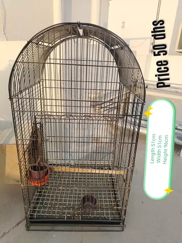 Large Metal Bird Cage with Dome Top - Good Condition