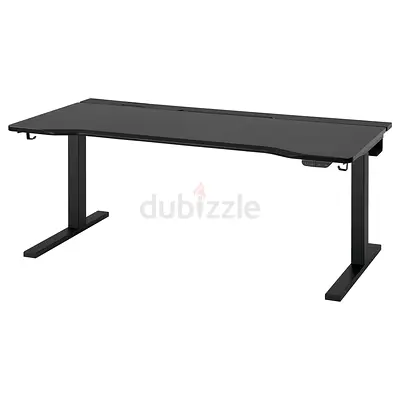 Electric height-adjustable gaming/office desk - white
