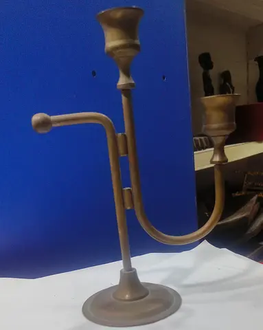 Antique brass candle holder 24cm height