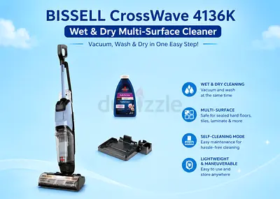 BISSELL CrossWave EdgeFind 4136K Wet & Dry Multi-Surface Cleaner – ZeroGap & FurFinder