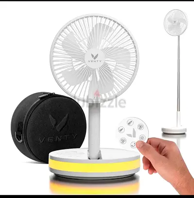 Premium VENTY Portable Wireless Fan - Rechargeable (48HR Battery) with Remote & LED
