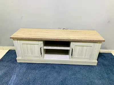 Wooden TV Cabinet / Entertainment Unit with Storage - Light Oak Finish