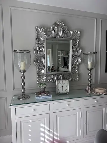 Large wooden silver Marina mirror